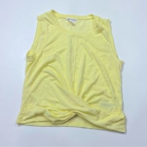 Athleta Yellow Sleeveless Tee With Knot Style Size Medium *small spot